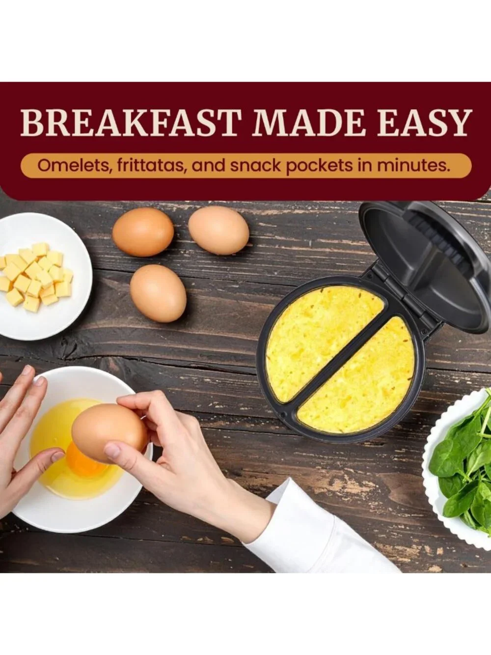 Non-Stick Omelet & Frittata Maker, 6.5-Inch, Easy Clean, Kitchen Essential